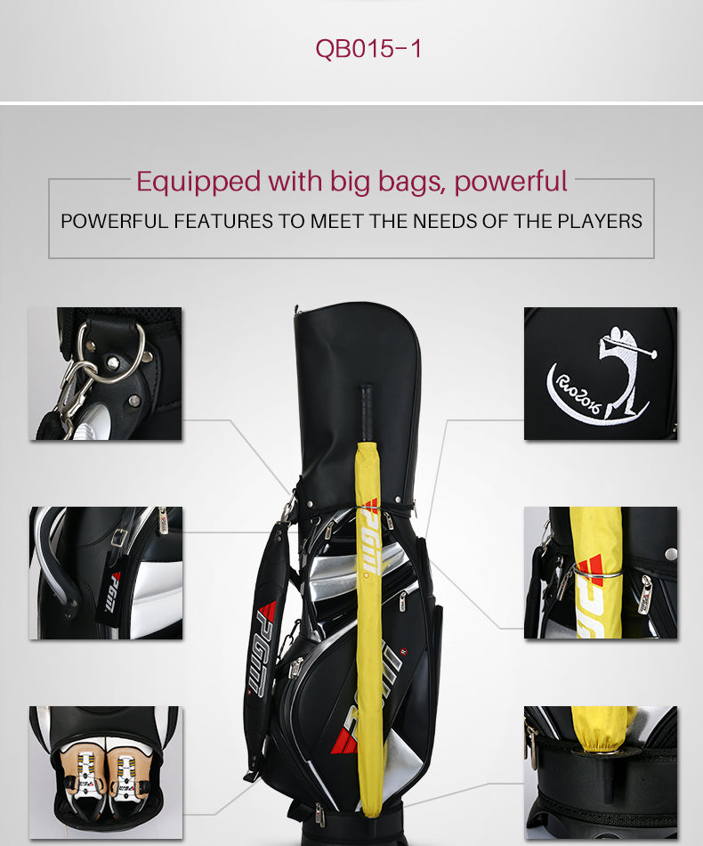 PGM QB015 customize classic golf bags male pu men golf staff bag