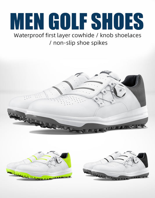 PGM XZ189 mens designer golf shoes manufacturers black waterproof spike golf shoes