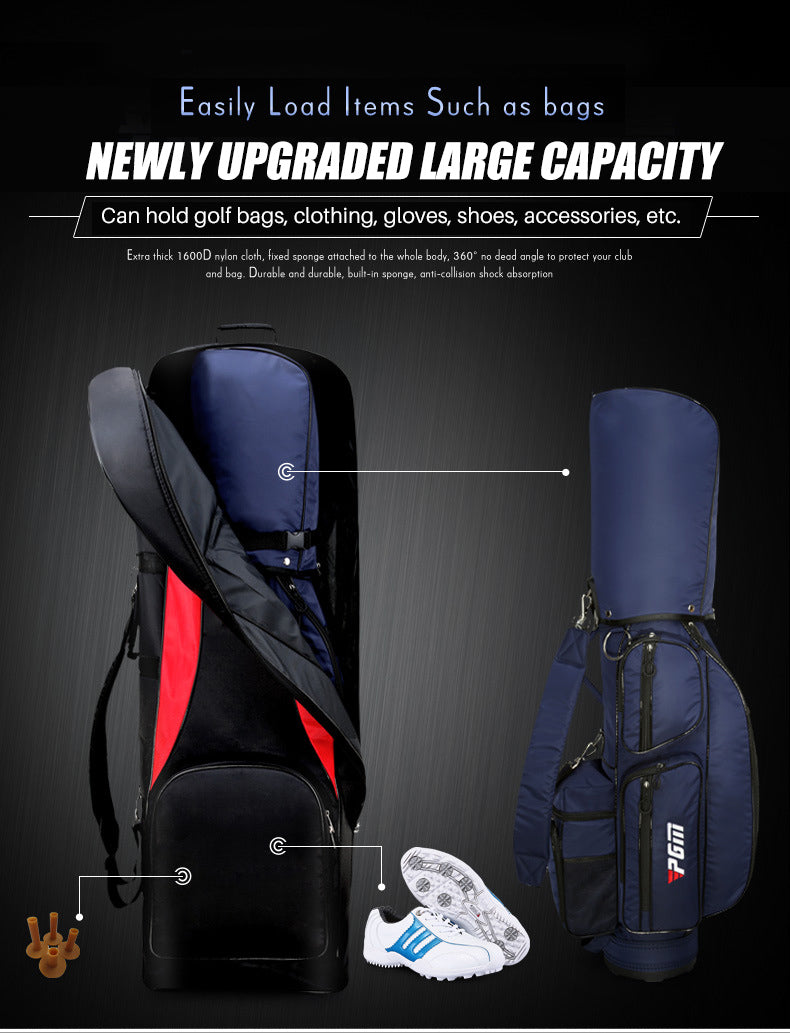 PGM HKB001 durable thick nylon folding travel golf bag with wheels