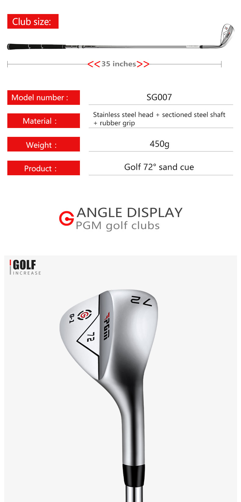 PGM SG007 stick golf lob wedges custom logo clubs de golf wedge