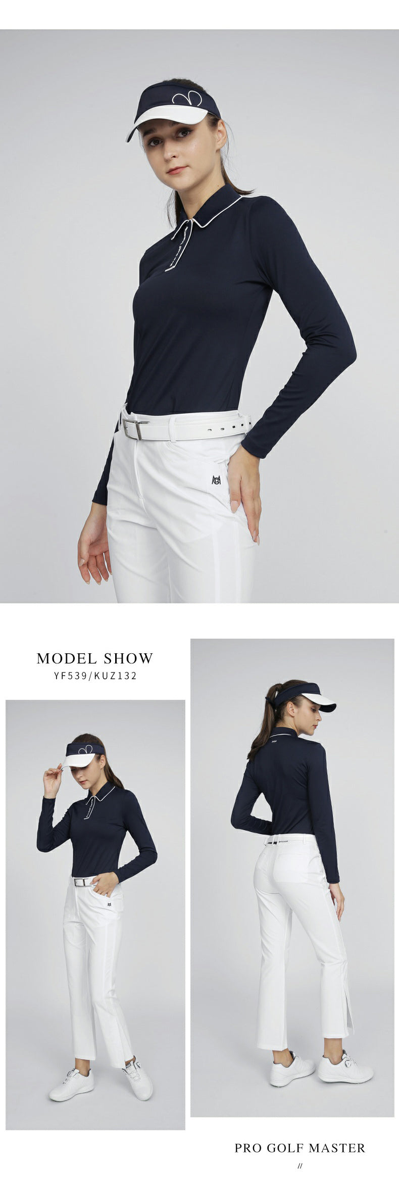 PGM YF539 wholesale bulk long sleeve golf polo shirt high quality woman golf polos