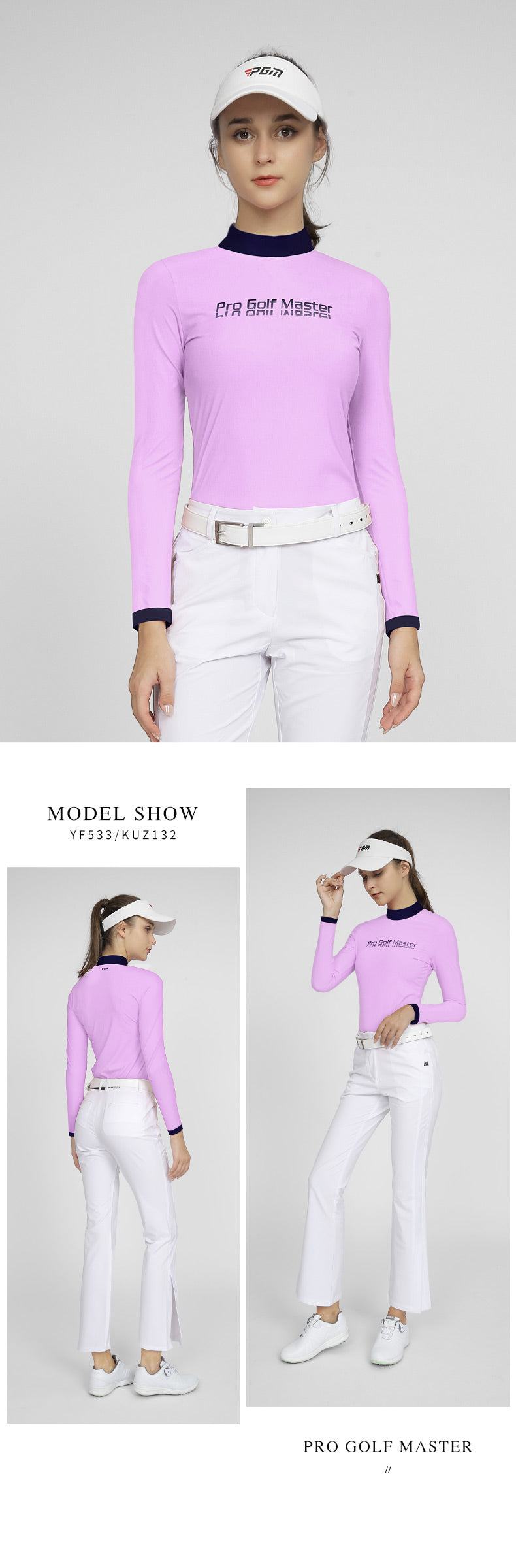 PGM YF533 youth golf long-sleeved women shirts long sleeve polyester spandex golf shirt