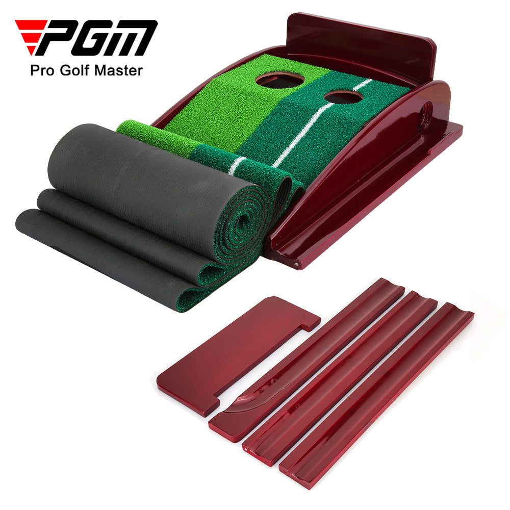 PGM TL024 garden putting practice mat indoor auto return wood golf green mat