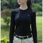 PGM YF419 women long sleeve golf shirt crew neck polyester spandex golf shirt