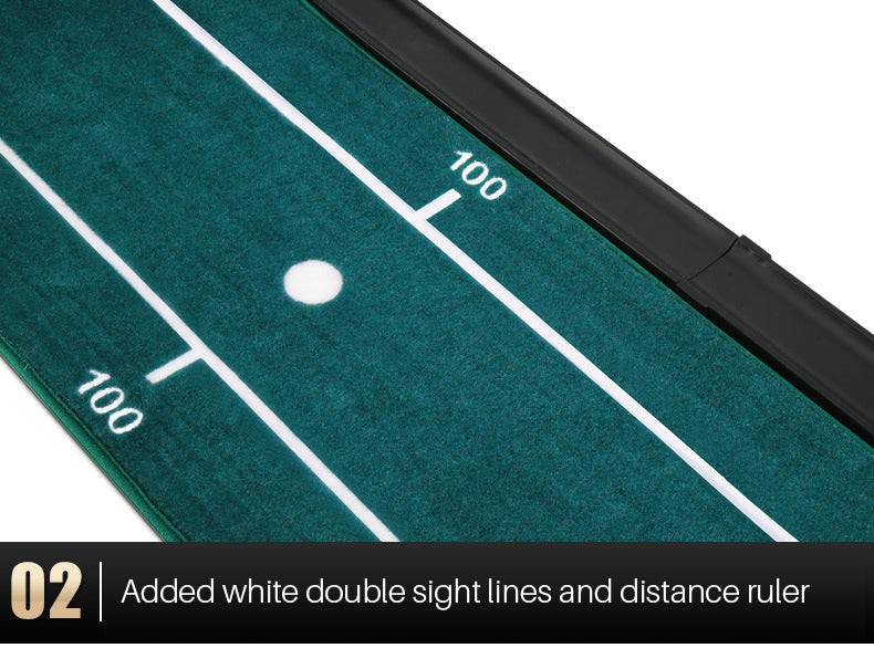 PGM TL023 Aiming line-Carpet Golf Putting Mat Ball Return Track Baffle Black Plastic Frame Indoor Outdoor