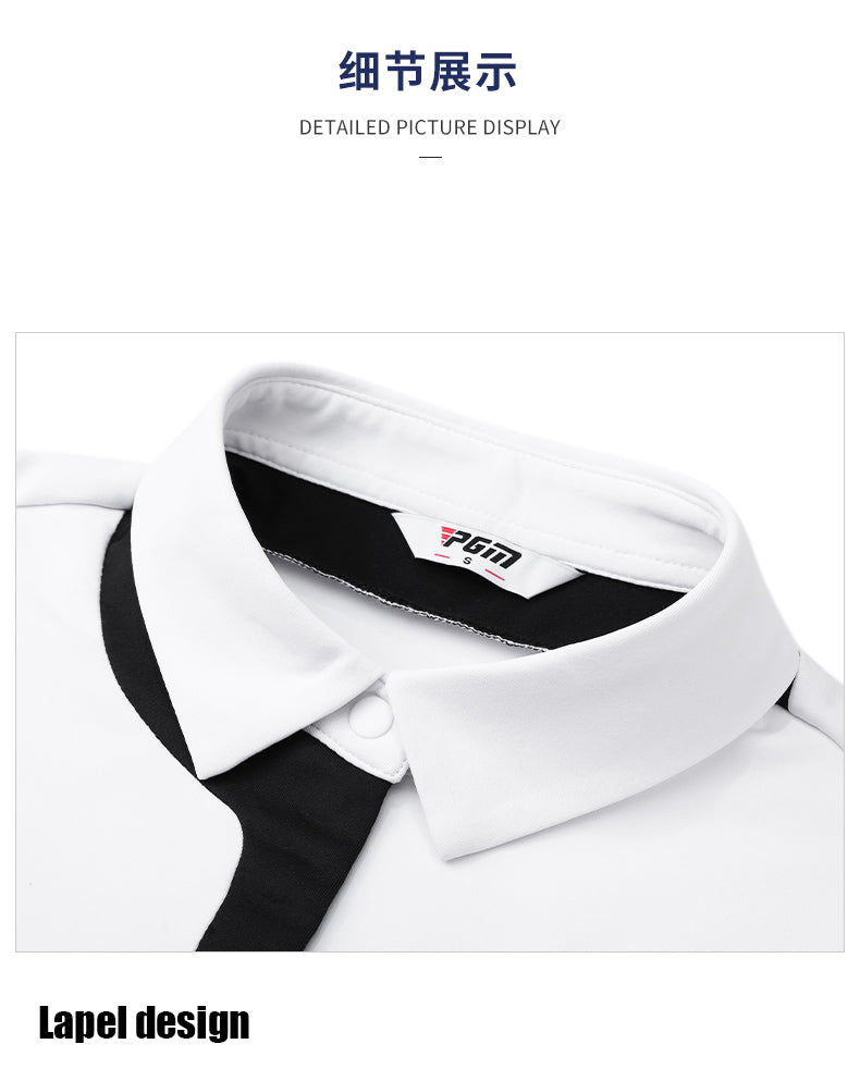 PGM YF531 women polo golf top long sleeve ladies polyester spandex plain golf polo