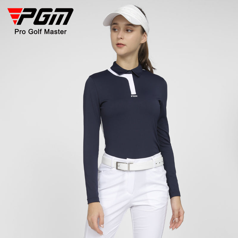 PGM YF531 women polo golf top long sleeve ladies polyester spandex pla ...