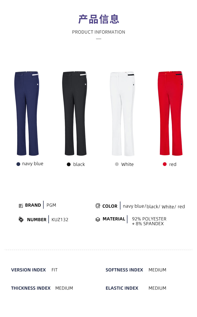 Womens golf clearance pants size chart