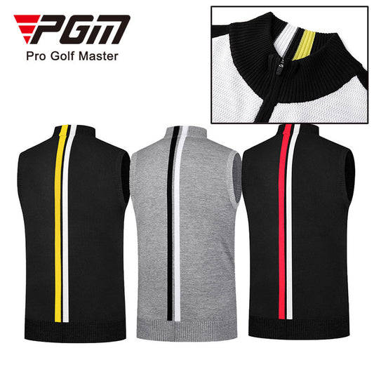 PGM YF501 sports sleeveless golf padding vest full zip men wool golf vest