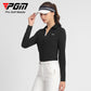 PGM YF529 performance women long sleeve golf polo shirt polyester spandex oem plain golf polos
