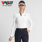 PGM YF529 performance women long sleeve golf polo shirt polyester spandex oem plain golf polos