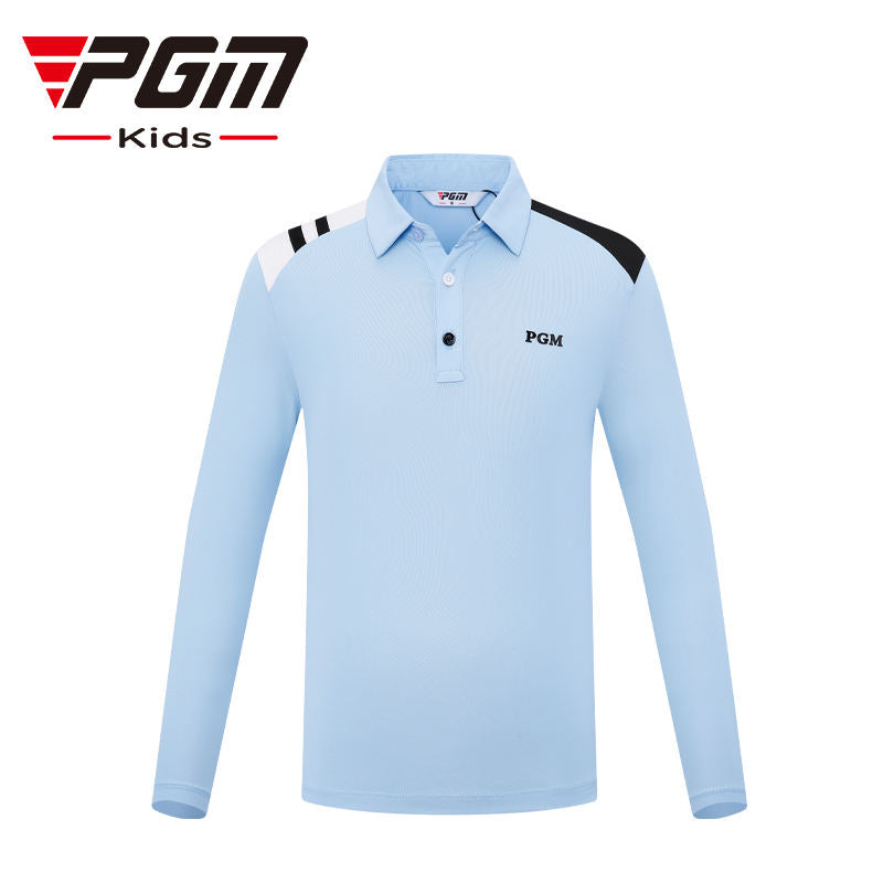 PGM YF544 boys custom print golf polo long sleeve athletic wear golf polo