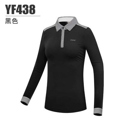 PGM YF438 women long sleeve custom golf polo luxury ladies golf polo shirt