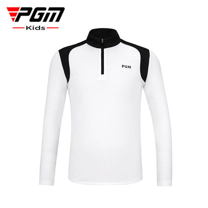 PGM YF541 kids golf t-shirts manufacturer quarter zip pullover nylon golf shirt