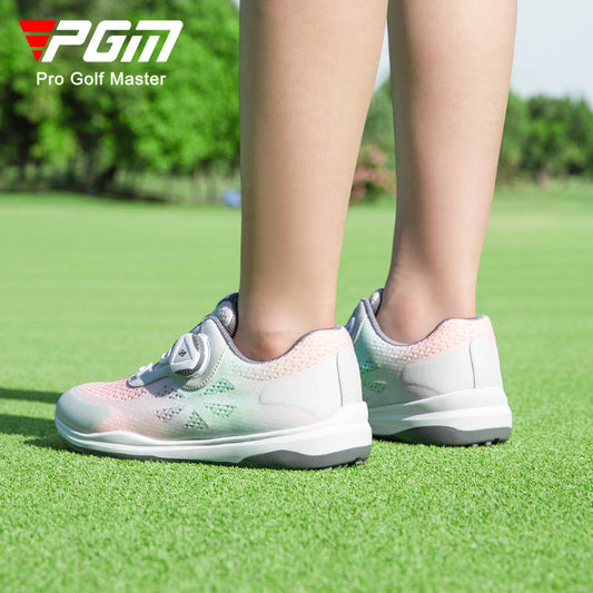 PGM XZ238 custom logo women golf trainers shoes breathable mesh golf shoes